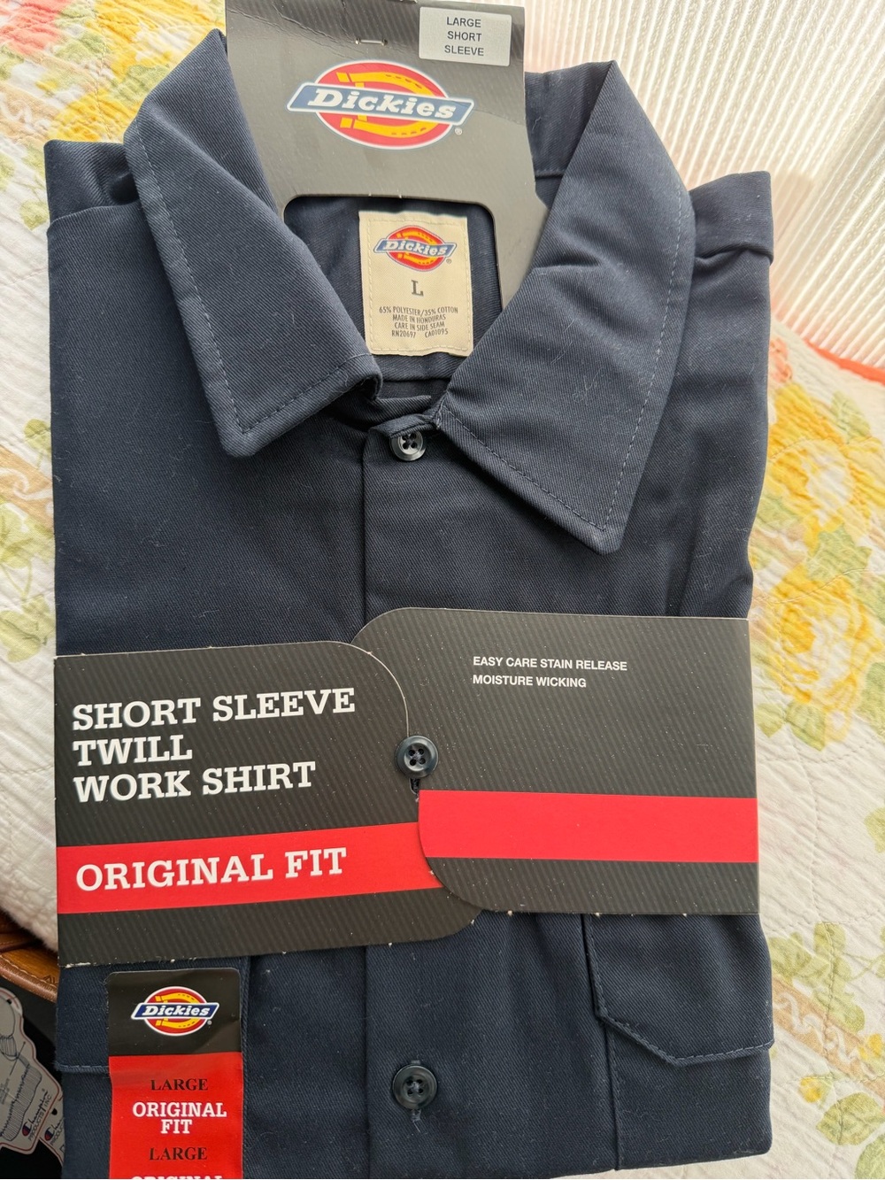 2 Dickies Dark Blue Short Sleeve Work Shirt